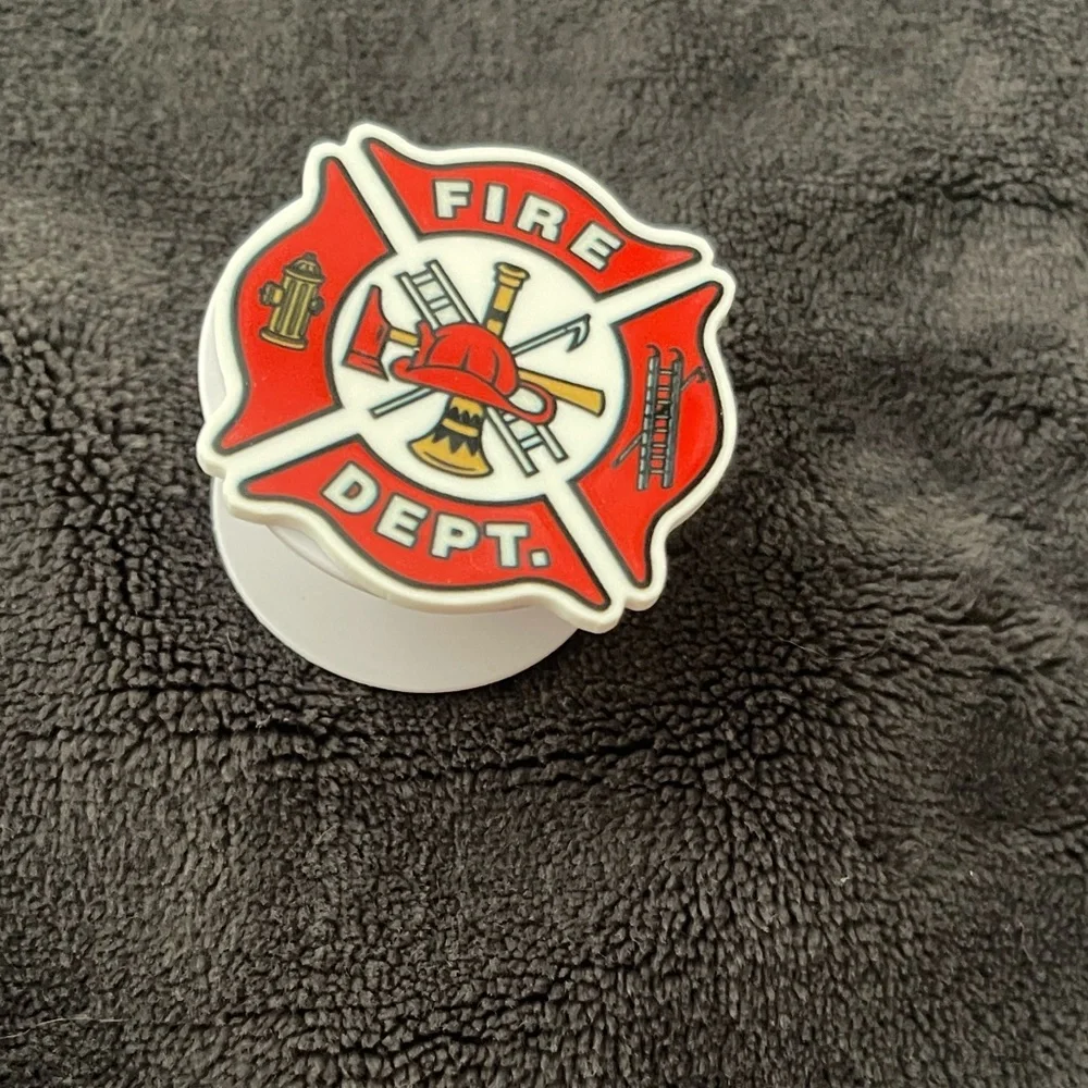 Fire Dept Red and White Phone Accessory